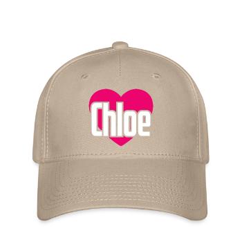 I Love Chloe Pink Heart I Love Chloe - Flexfit Cap - khaki - Front