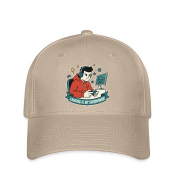 Lagging is my superpower - Flexfit Cap - khaki - Front