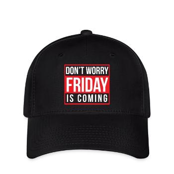 Ne t’inquiète pas, vendredi arrive - Casquette Flexfit - noir - Devant