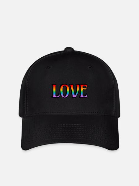 Retro Regenbogen Liebe - Flexfit Cap - Schwarz
