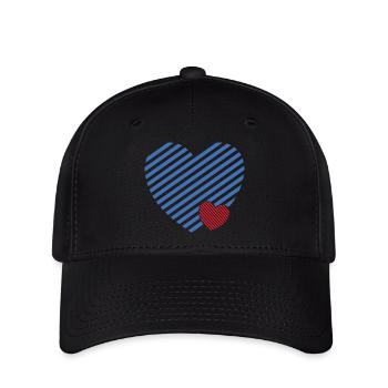 Double Heart - Design textile gift idea - Flexfit Cap - black - Front