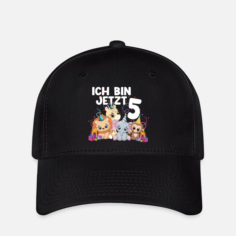 Ich bin jetzt 5 kindergeburtstag Geschenk Idee - Flexfit Cap - Schwarz