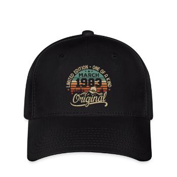 Original März 1983 Geburtstagsgeschenk März 1983 - Flexfit Cap - Schwarz - Vorne