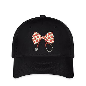 Infirmière, Stéthoscope, Boucle - Casquette Flexfit - noir - Devant