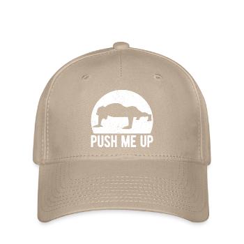 Gym Junkies Push Me Up Calisthenics Fitness - Flexfit Cap - Khaki - Vorne