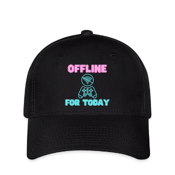 Offline For Today Neon Gamer - Flexfit Cap - Schwarz - Vorne