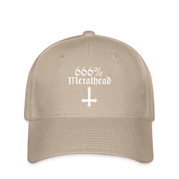 666% Metalhead Gothic Cross Concert Band Festival - Flexfit Cap - khaki - Front