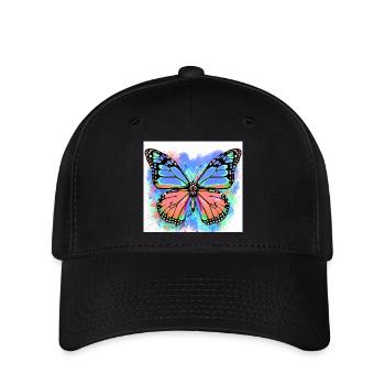 Schmetterling - Flexfit Cap - Schwarz - Vorne