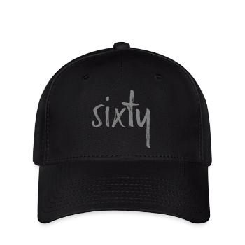60 sixty Geburtstag Geschenk Zahl sechzig - Flexfit Cap - Schwarz - Vorne