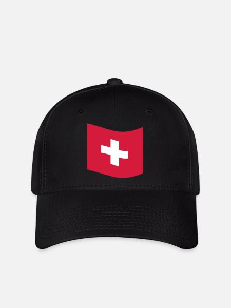 Schweiz, Schweizer Fahne - Flexfit Cap - Schwarz