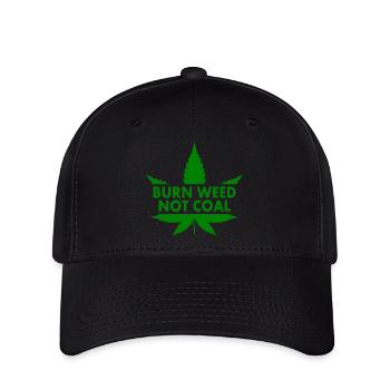 Burn weed not coal - Casquette Flexfit - noir - Devant