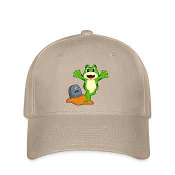 Frosch Halloween Grabstein - Flexfit Cap - Khaki - Vorne