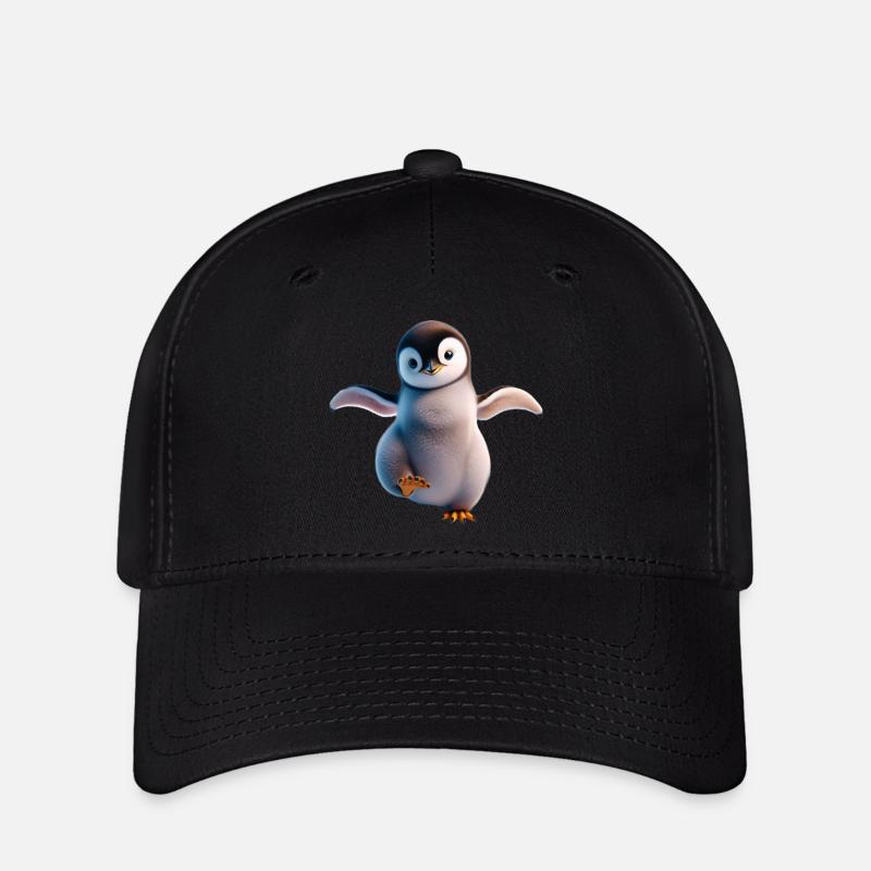 Un pingouin qui danse joyeusement - Casquette Flexfit - noir