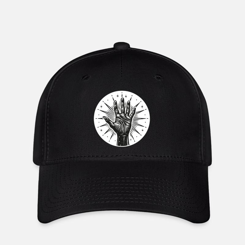 Sternhand mit Blitzen - Flexfit Cap - Schwarz