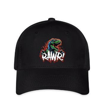 T Rex Brüllen - Flexfit Cap - Schwarz - Vorne