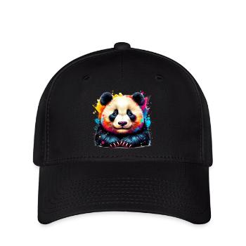 Panda - Flexfit Cap - Schwarz - Vorne