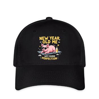 Funny Pig - New Year Design - Flexfit Cap - black - Front