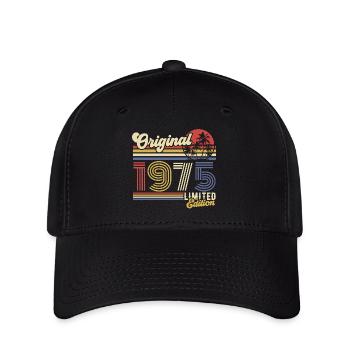 Vintage, 1975, Anniversaire, Vintage, Cadeau Rétro - Casquette Flexfit - noir - Devant