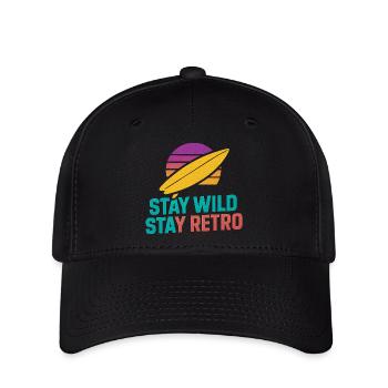 Stay Wild Stay Retro Surf - Flexfit Cap - Schwarz - Vorne