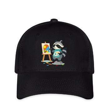 Raton laveur créatif pour les amateurs d’art, petits et grands - Casquette Flexfit - noir - Devant
