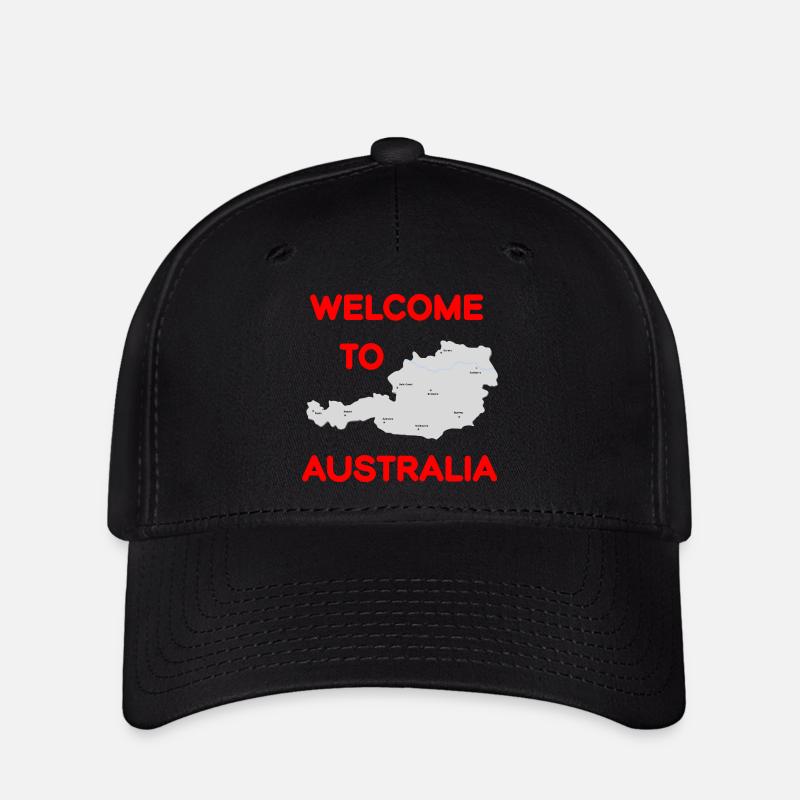 Welcome design Austria and Australia - Flexfit Cap - black