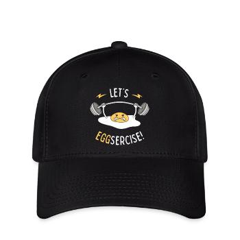 Let's Eggsercise! - Flexfit Cap - black - Front