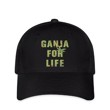 Du ganja à vie - Casquette Flexfit - noir - Devant