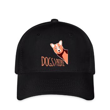 Chiens sur les gens, chien Drôle de proverbe antisocial - Casquette Flexfit - noir - Devant