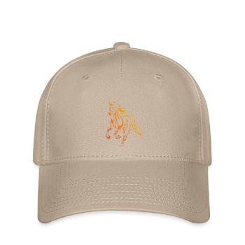 Flammenpferd Linienkunst - Flexfit Cap - Khaki - Vorne