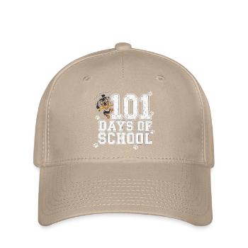 101 Tage Schule Dackel Brille Pfoten süß Kinder - Flexfit Cap - Khaki - Vorne