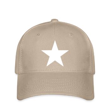 Étoile blanche sur fond noir - Casquette Flexfit - kaki - Devant