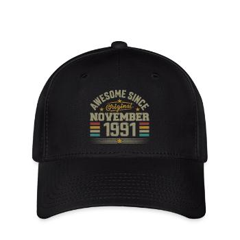 Novembre 1991 Cadeau Anniversaire | November 1991 - Casquette Flexfit - noir - Devant