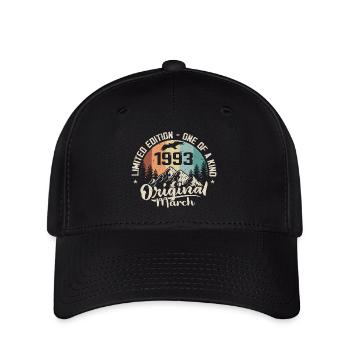 Mars 1993 cadeau Anniversaire - Born in march 1993 - Casquette Flexfit - noir - Devant