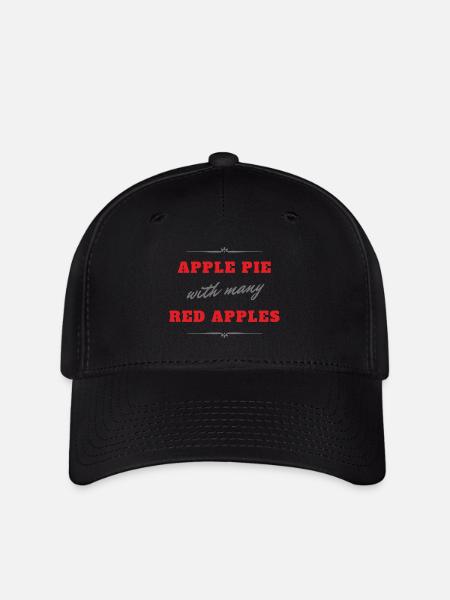 Apfelkuchen roter Apfel - Flexfit Cap - Schwarz