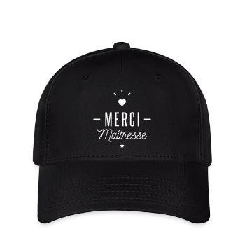 merci maitresse - Casquette Flexfit - noir - Devant