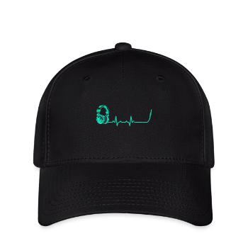 Dj discjockey heartbeat heartbeat gift music - Flexfit Cap - black - Front