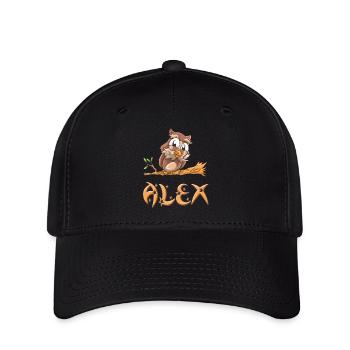 Eule Alex - Flexfit Cap - Schwarz - Vorne