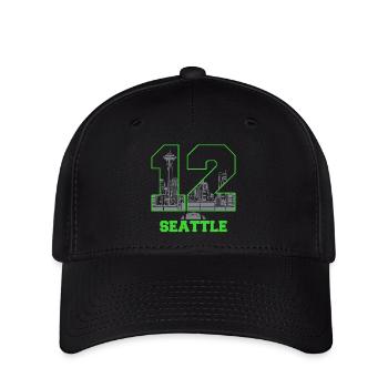 Twelve Seattle 12 Seattle - Flexfit Cap - black - Front