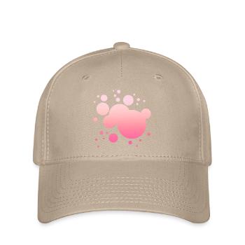 Simple Pink Color Spatter Color Splash Design - Flexfit Cap - khaki - Front