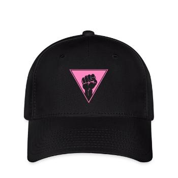 Angle rose, féroce! - Casquette Flexfit - noir - Devant