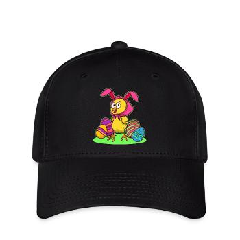 Easter chick chick easter happy easter eggs - Flexfit Cap - black - Front