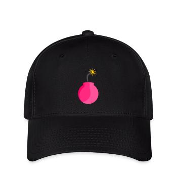 Icône de bombe rose - Casquette Flexfit - noir - Devant