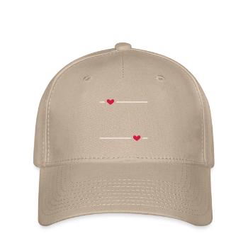 Line Heart Stroke Ornament - Flexfit Cap - khaki - Front