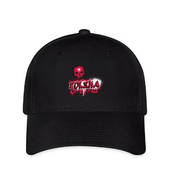 Motif crâne de graffiti polonais - Casquette Flexfit - noir - Devant