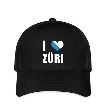 i love Zurich Züri Amour coeur Suisse cadeau - Casquette Flexfit - noir - Devant