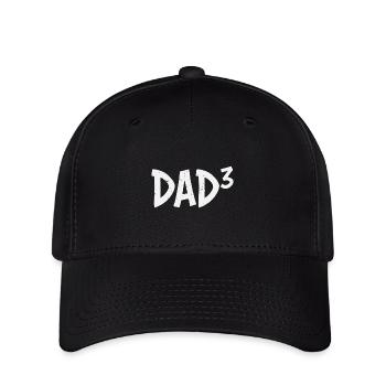Papa 3 Vater von drei Kindern Vatertag - Flexfit Cap - Schwarz - Vorne