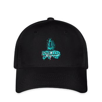 Gotland Graffiti Leuchtturm Design - Flexfit Cap - Schwarz - Vorne