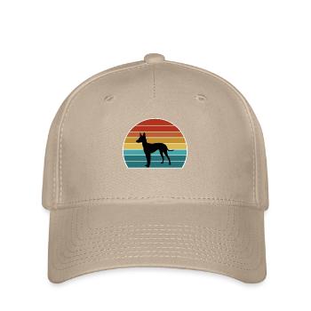 Cirneco Dell Etna Hund Silhouette Vintage Sonnenuntergang fo - Flexfit Cap - Khaki - Vorne