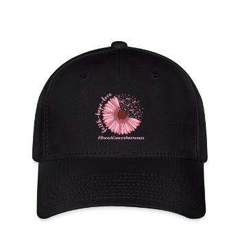 Breast Cancer Awareness Pink Flower - Flexfit Cap - black - Front