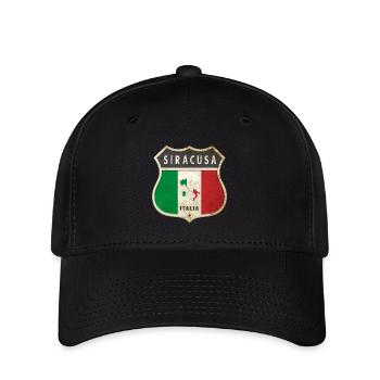 Syrakus Italien Wappen Flaggen Design - Flexfit Cap - Schwarz - Vorne